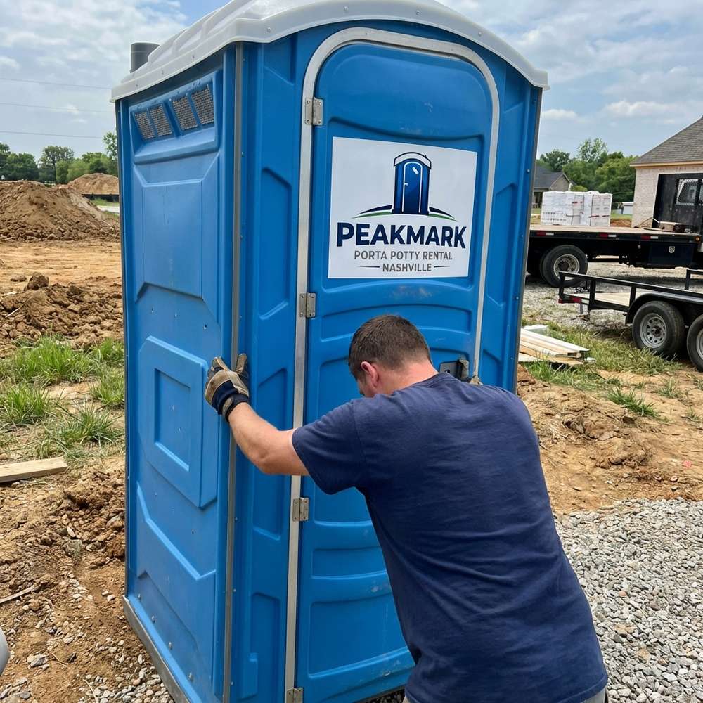 Professional porta potty setup